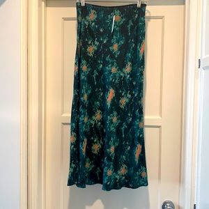 SOLD Saturday Sunday maxi skirt in fun splatter print black, green & orange NWT